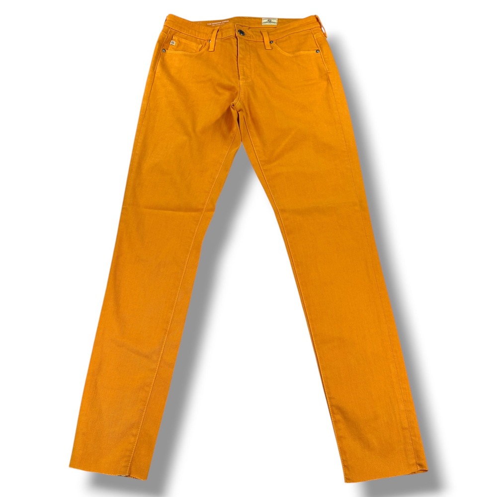 AG Adriano‎ Goldschmied The Legging Ankle Super Skinny Jeans Orange Womens 27R